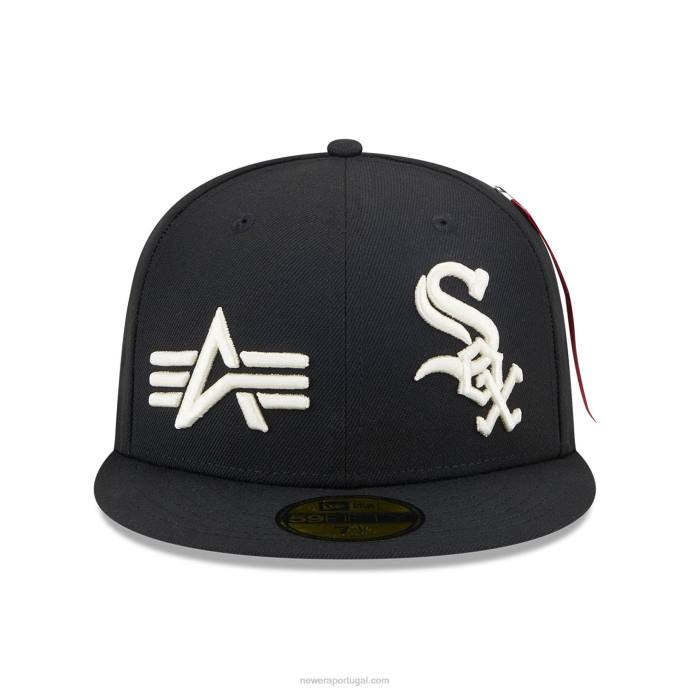 FFTN618 New Era chicago white sox alpha Industries x mlb boné preto 59fifty