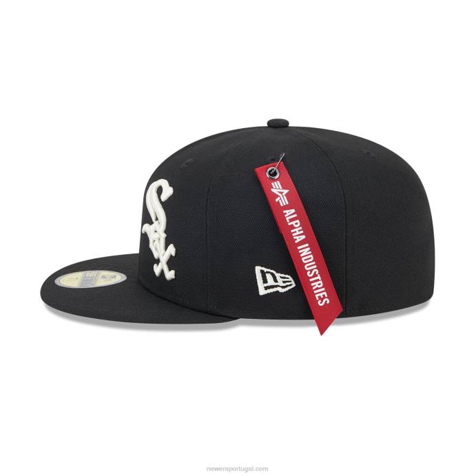 FFTN618 New Era chicago white sox alpha Industries x mlb boné preto 59fifty
