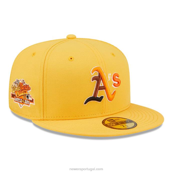 FFTN619 New Era Boné Oakland Athletics MLB Butterfly Yellow 59Fifty