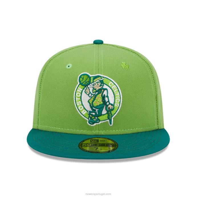 FFTN620 New Era boton celtics boné verde 59fifty com raia de sorte