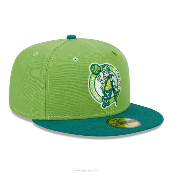FFTN620 New Era boton celtics boné verde 59fifty com raia de sorte