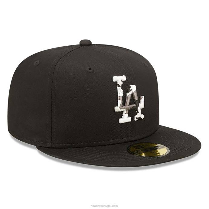 FFTN621 New Era boné la dodgers monocamo infill preto 59fifty