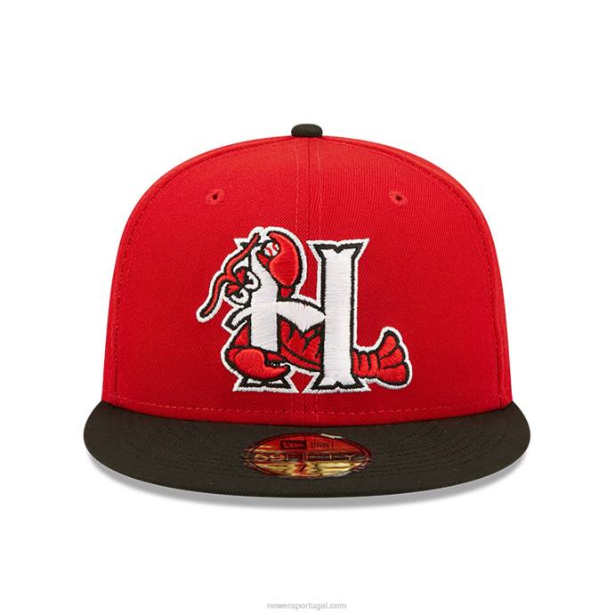FFTN624 New Era boné hickory crawdads milb vermelho 59fifty