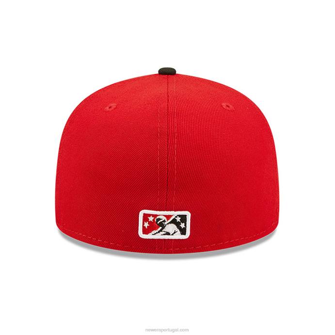 FFTN624 New Era boné hickory crawdads milb vermelho 59fifty