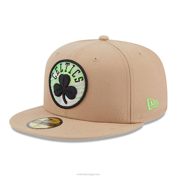 FFTN627 New Era boton celtics team boné bege neon 59fifty