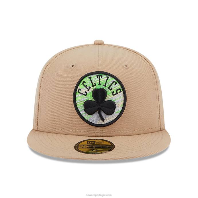 FFTN627 New Era boton celtics team boné bege neon 59fifty