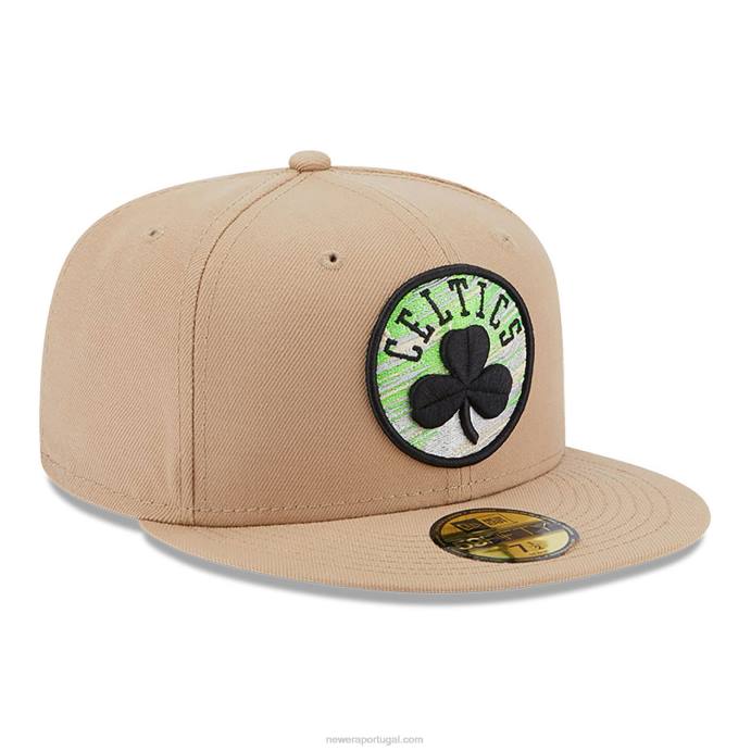 FFTN627 New Era boton celtics team boné bege neon 59fifty