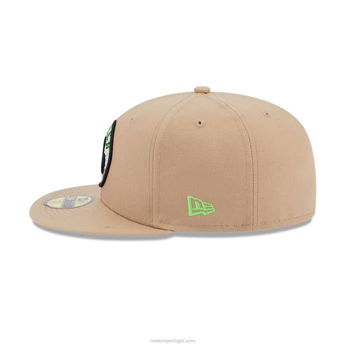 FFTN627 New Era boton celtics team boné bege neon 59fifty