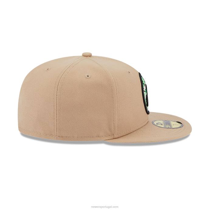FFTN627 New Era boton celtics team boné bege neon 59fifty