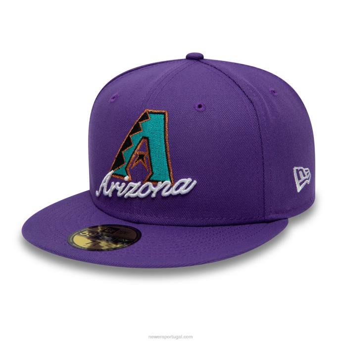 FFTN629 New Era boné justo arizona diamondbacks com logotipo duplo roxo 59fifty