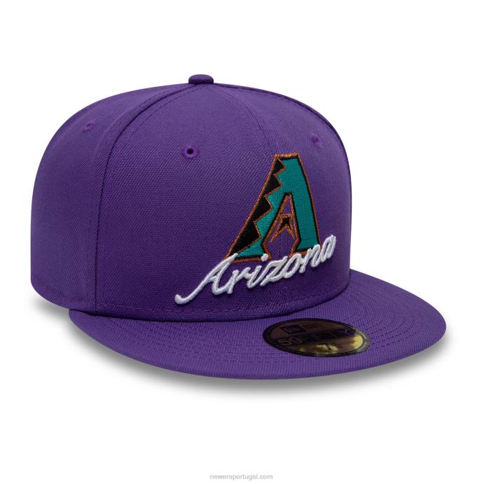 FFTN629 New Era boné justo arizona diamondbacks com logotipo duplo roxo 59fifty