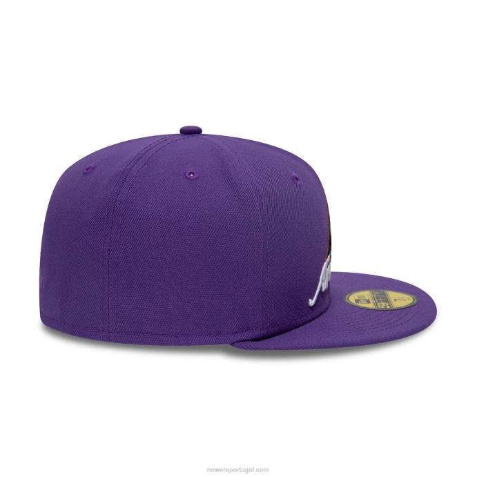 FFTN629 New Era boné justo arizona diamondbacks com logotipo duplo roxo 59fifty