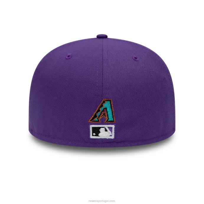 FFTN629 New Era boné justo arizona diamondbacks com logotipo duplo roxo 59fifty