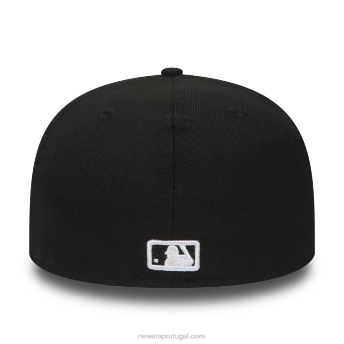 FFTN62 New Era Boné 59fifty preto essencial do Atlanta Braves