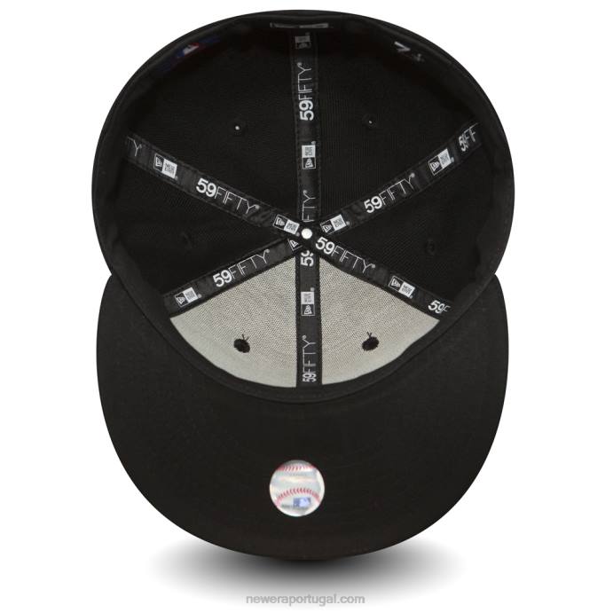FFTN62 New Era Boné 59fifty preto essencial do Atlanta Braves