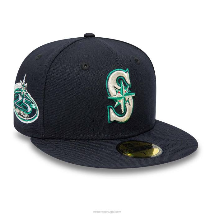 FFTN634 New Era seattle mariners 25º aniversário navy 59fifty boné ajustado