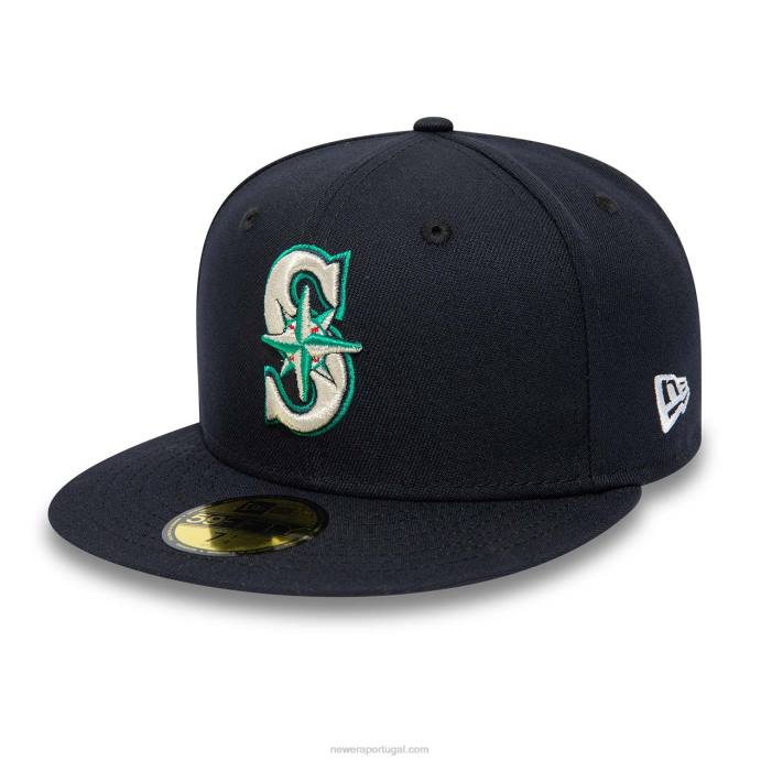 FFTN634 New Era seattle mariners 25º aniversário navy 59fifty boné ajustado