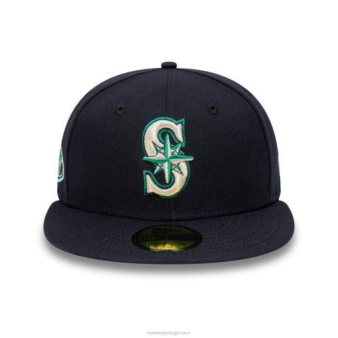 FFTN634 New Era seattle mariners 25º aniversário navy 59fifty boné ajustado