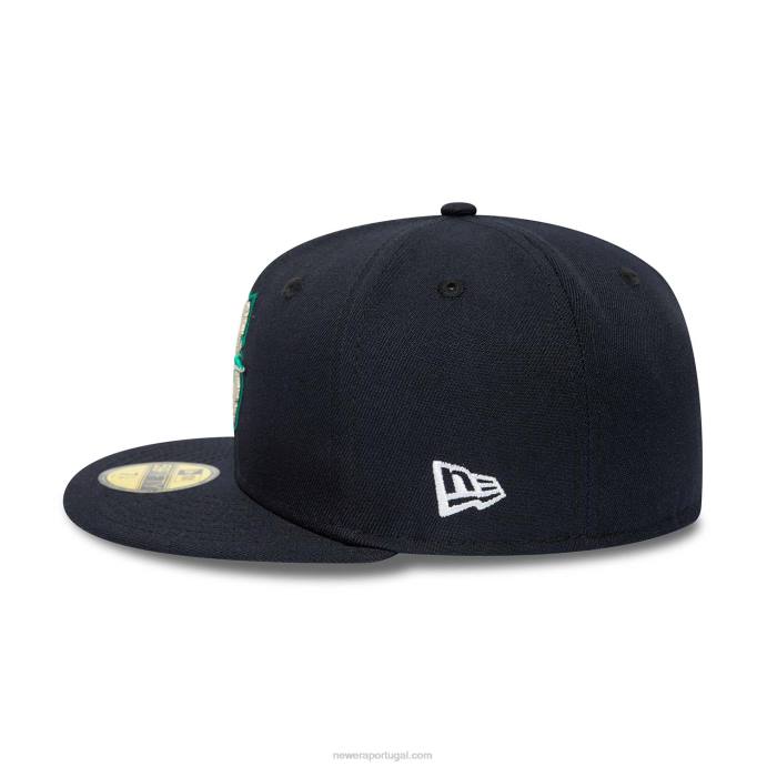 FFTN634 New Era seattle mariners 25º aniversário navy 59fifty boné ajustado