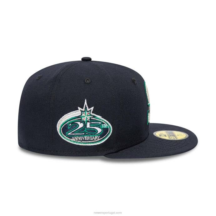 FFTN634 New Era seattle mariners 25º aniversário navy 59fifty boné ajustado
