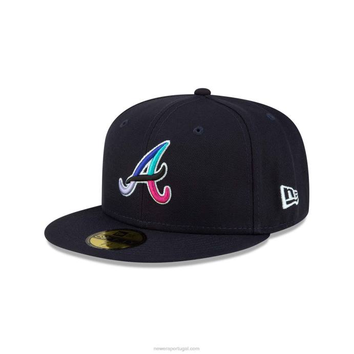 FFTN635 New Era boné ajustado atlanta braves polarlights navy 59fifty