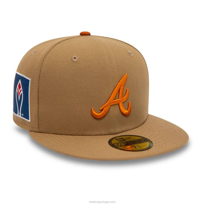 FFTN636 New Era Boné Atlanta Braves Fall Colors Bege 59Fifty