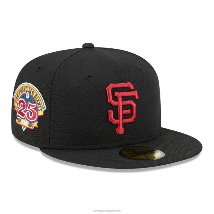 FFTN637 New Era Boné San Francisco Giants State Tartan Preto 59 Fifty