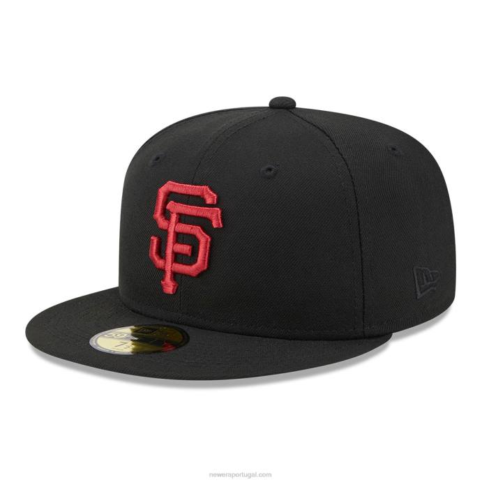 FFTN637 New Era Boné San Francisco Giants State Tartan Preto 59 Fifty