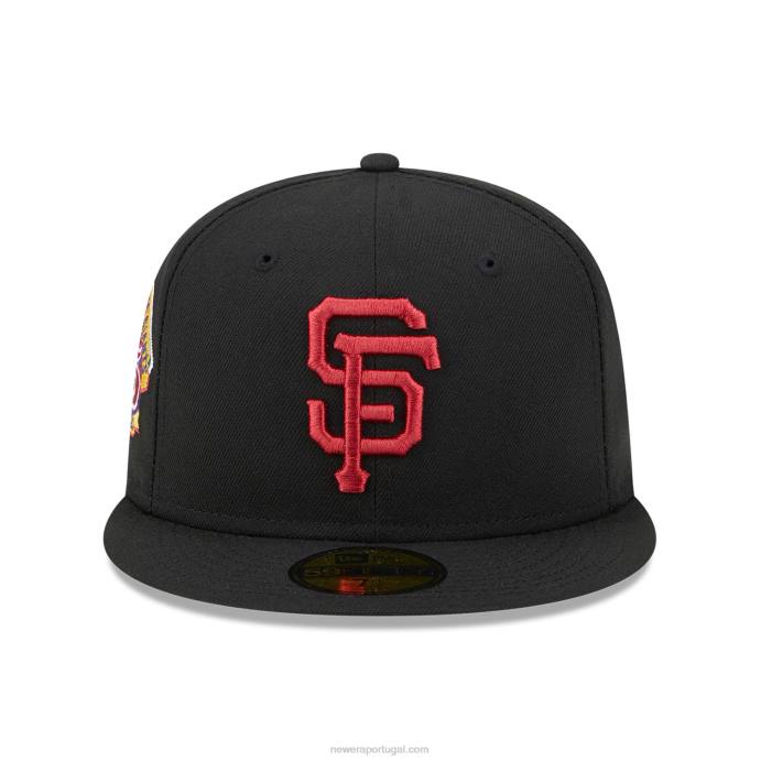 FFTN637 New Era Boné San Francisco Giants State Tartan Preto 59 Fifty