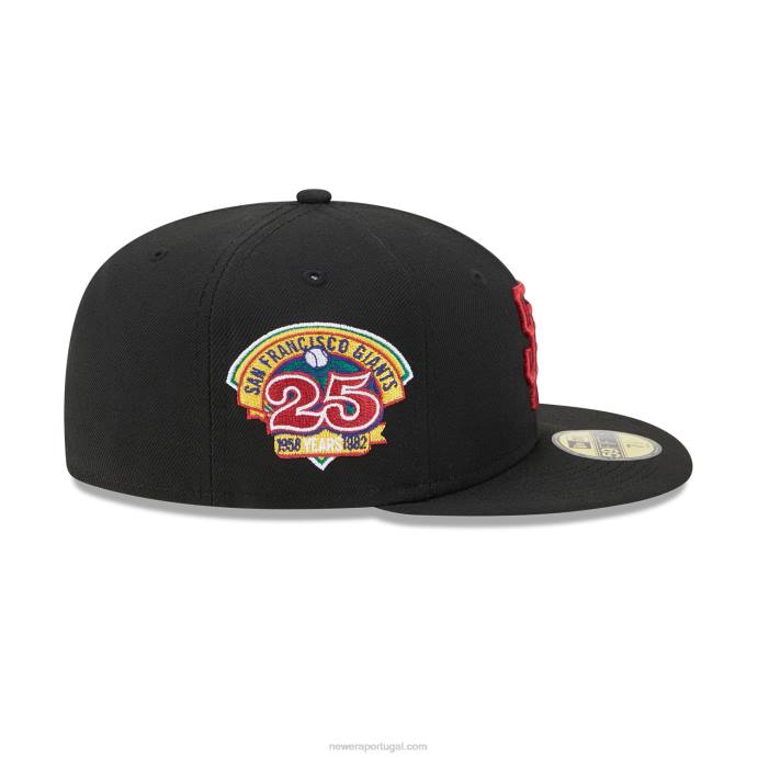 FFTN637 New Era Boné San Francisco Giants State Tartan Preto 59 Fifty