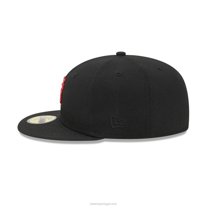 FFTN637 New Era Boné San Francisco Giants State Tartan Preto 59 Fifty