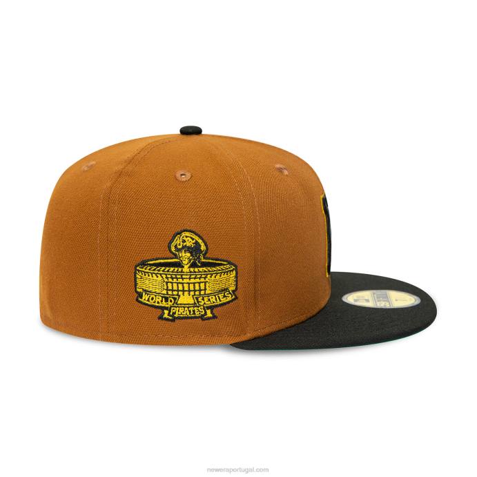 FFTN639 New Era boné justo pittsburgh pirates world series marrom 59fifty