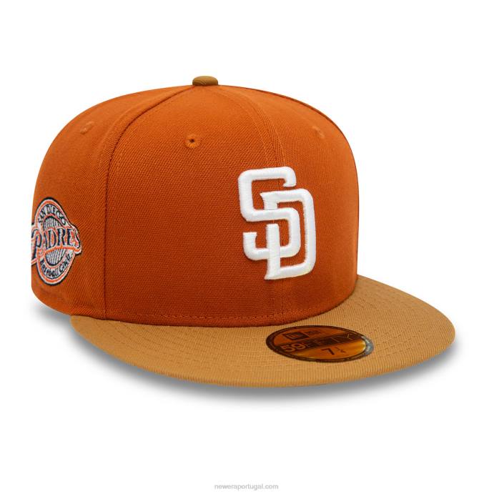 FFTN640 New Era san diego padres fall colors viseira laranja boné 59fifty ajustado