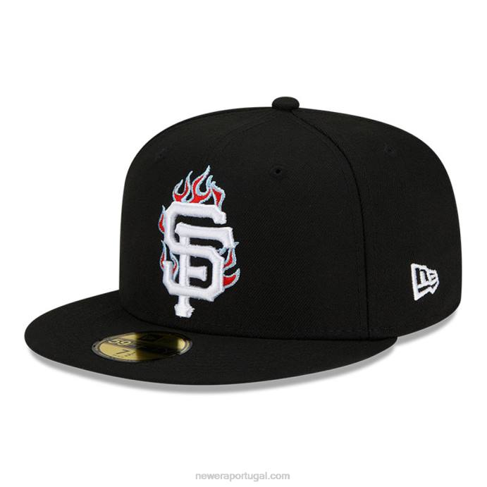 FFTN641 New Era san francisco gigantes mlb team fire boné preto 59fifty
