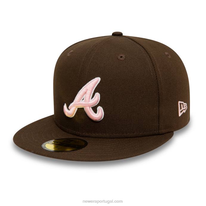 FFTN642 New Era boné 59fifty atlanta braves nogueira e rosa