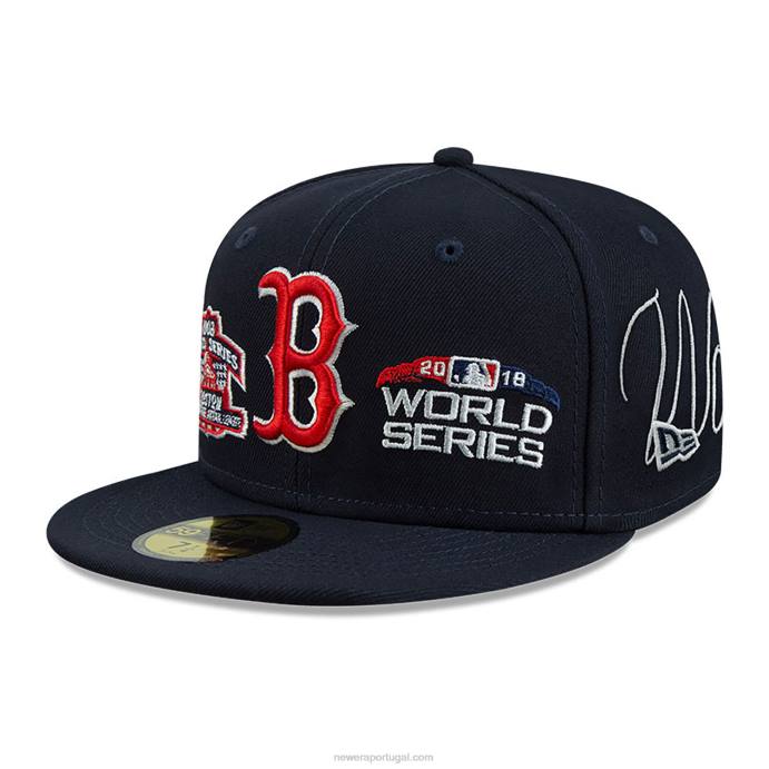 FFTN643 New Era boton red sox historic champs navy 59fifty boné ajustado