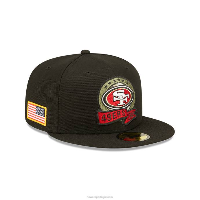 FFTN644 New Era san francisco 49ers nfl salute to service boné preto 59fifty
