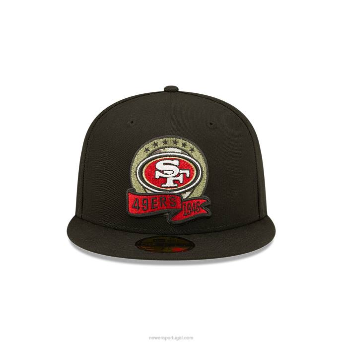 FFTN644 New Era san francisco 49ers nfl salute to service boné preto 59fifty