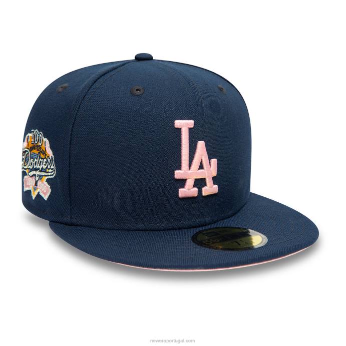 FFTN645 New Era la dodgers 100º aniversário navy 59fifty boné ajustado
