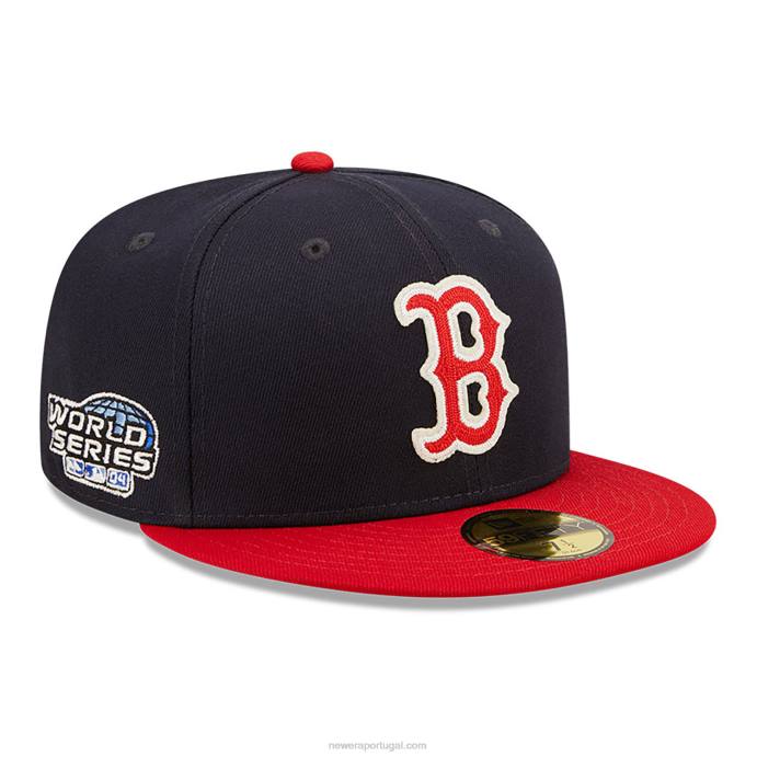 FFTN647 New Era boton red sox ne letterman navy 59fifty boné justo