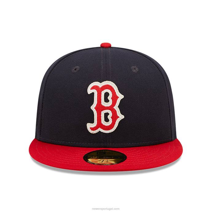 FFTN647 New Era boton red sox ne letterman navy 59fifty boné justo