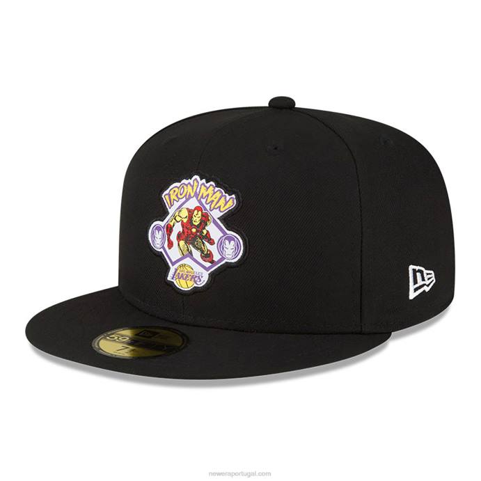 FFTN64 New Era boné la lakers nba x marvel homem de ferro preto 59fifty