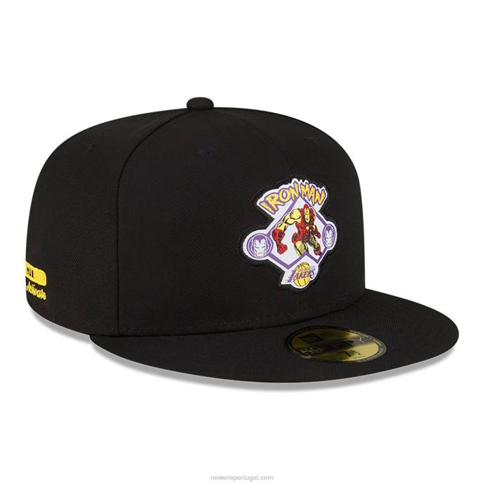 FFTN64 New Era boné la lakers nba x marvel homem de ferro preto 59fifty