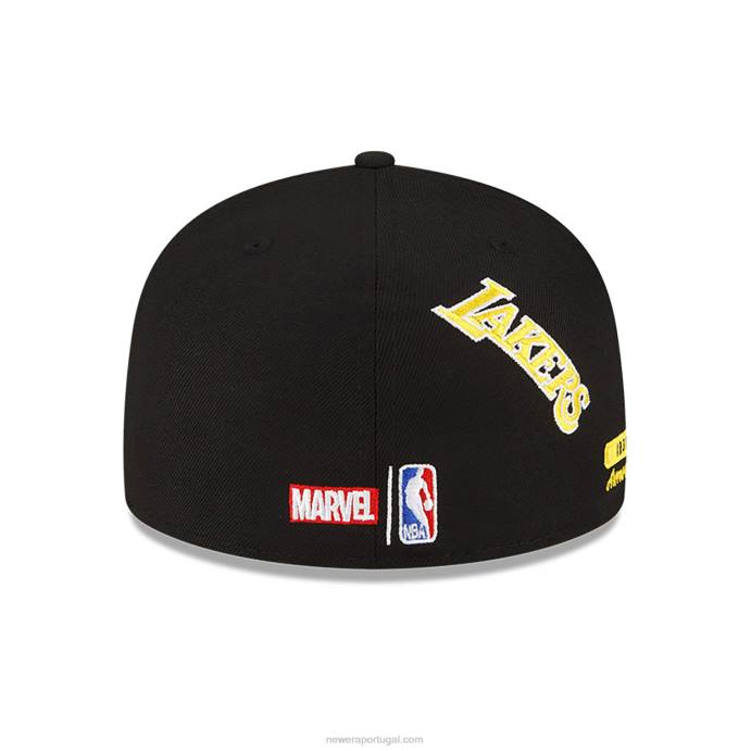 FFTN64 New Era boné la lakers nba x marvel homem de ferro preto 59fifty