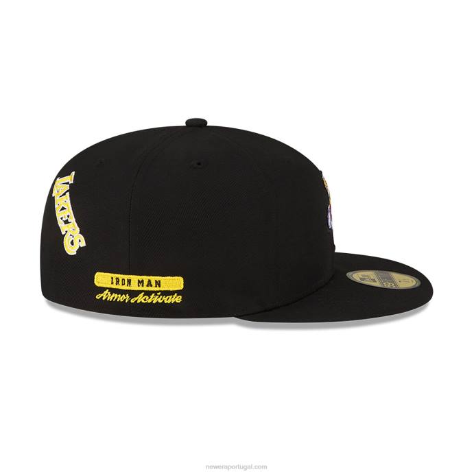 FFTN64 New Era boné la lakers nba x marvel homem de ferro preto 59fifty