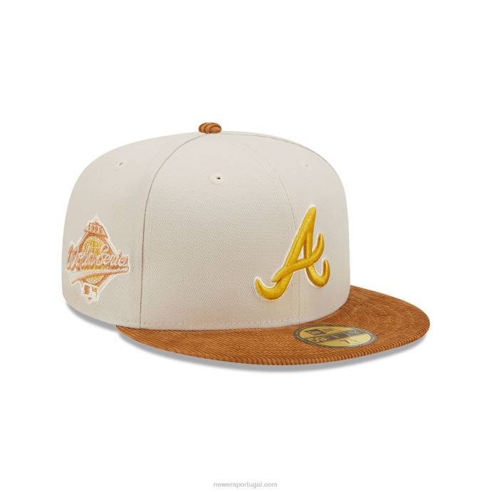 FFTN650 New Era atlanta braves viseira de cordão pedra 59fifty boné ajustado