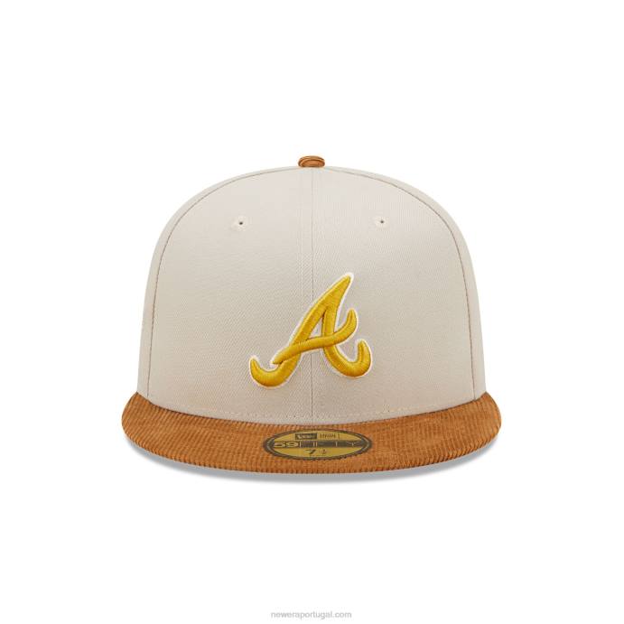 FFTN650 New Era atlanta braves viseira de cordão pedra 59fifty boné ajustado