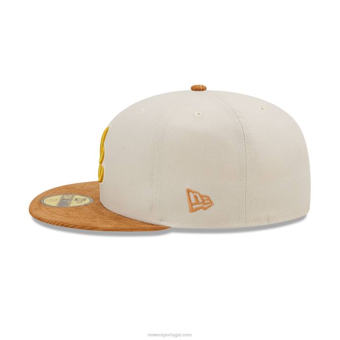 FFTN650 New Era atlanta braves viseira de cordão pedra 59fifty boné ajustado