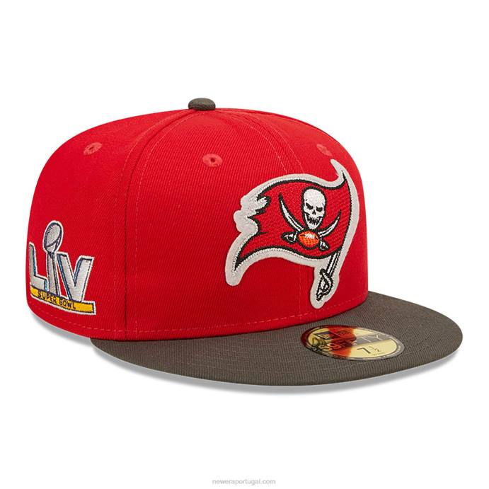 FFTN651 New Era tampa bay buccaneers ne letterman red 59fifty boné ajustado