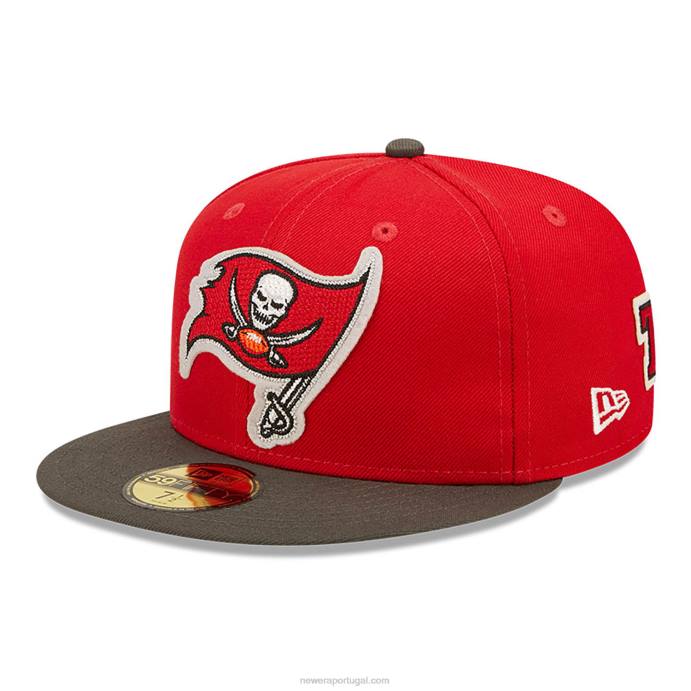 FFTN651 New Era tampa bay buccaneers ne letterman red 59fifty boné ajustado